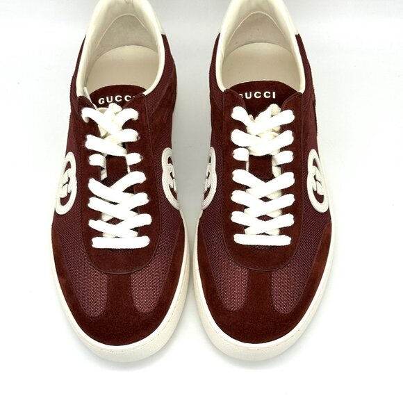 GUCCI Mens Sweet Interlocking G Logo Lace Up Low Top Suede Sneakers Shoes main image 8
